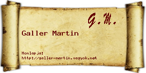 Galler Martin névjegykártya